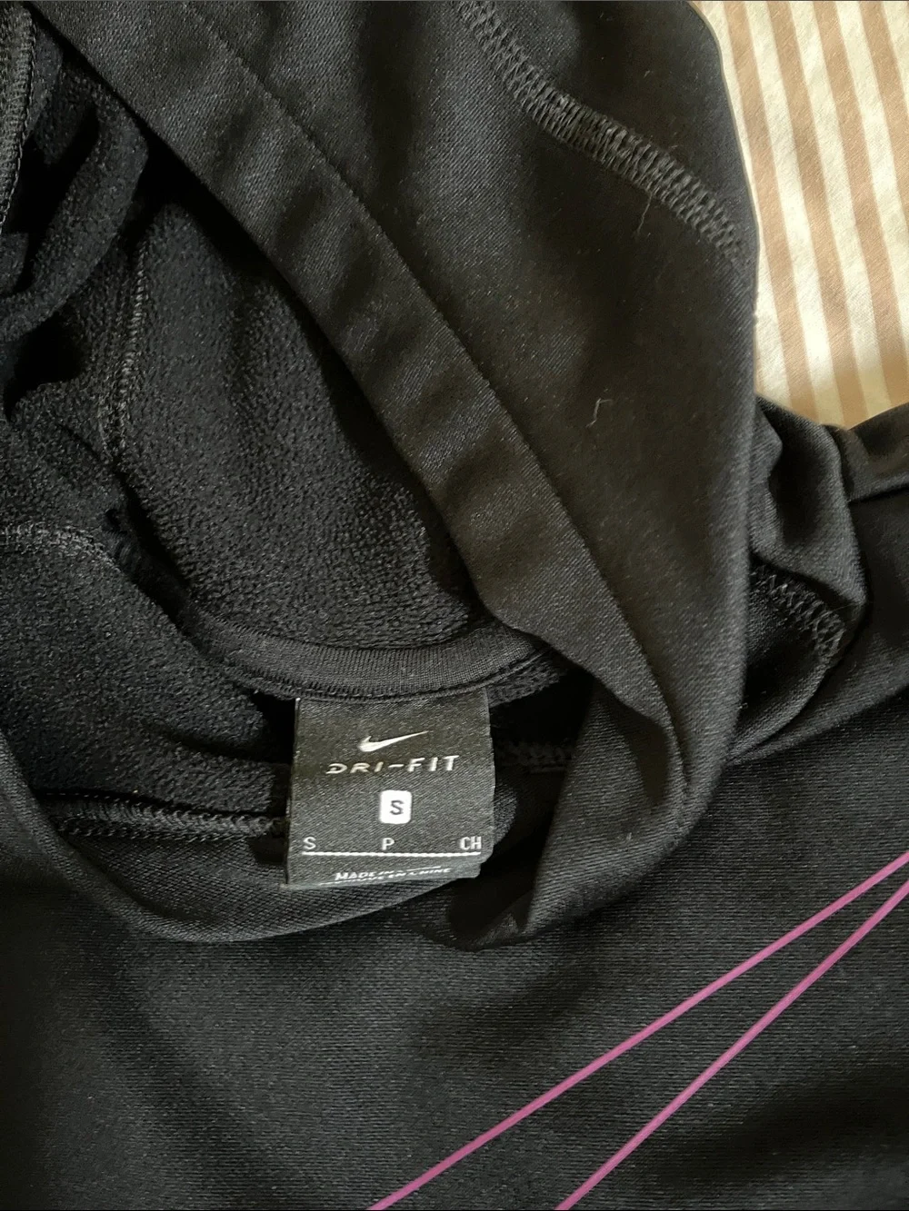 Nike Black & Gray Kids Hoodie with Purple Swoosh